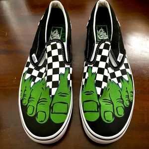 Vans Marvel Incredible Hulk Checkered Slid On’s